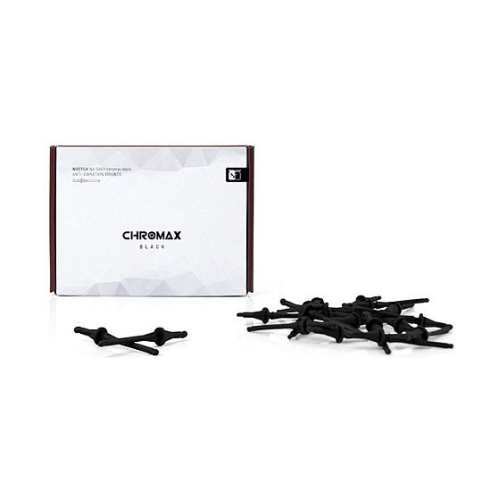 Noctua NA-SAV2 BLACK Kit de Antivibraciones para Ventiladores de Sistema, Silicona, Negro, Compatible con Serie industrialPPC