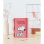 ERIK Cuaderno A5 Love Yourself Snoopy Tapa Dura 90 Hojas con Bolsillo Interior Wire-o Banda Elástica