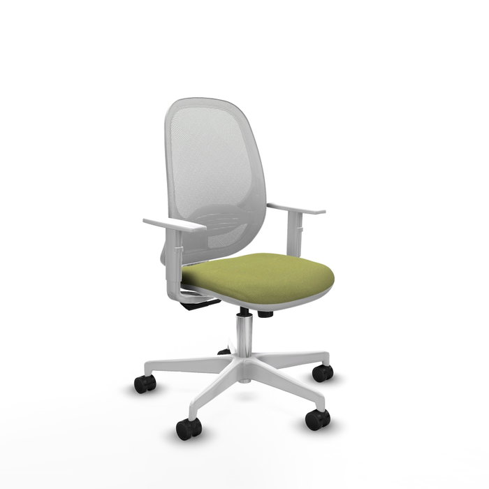PIQUERAS Y CRESPO Silla de oficina Cilanco con mecanismo Sincro, verde oliva y blanco PIQUERAS Y CRESPO Silla de oficina Cilanco con mecanismo Sincro, verde oliva y blanco