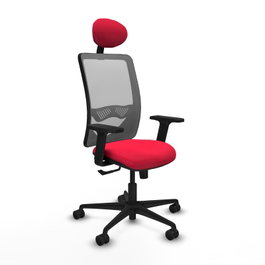 PIQUERAS Y CRESPO Silla de oficina Zulema, Mecanismo Sincro, Rojo/Gris