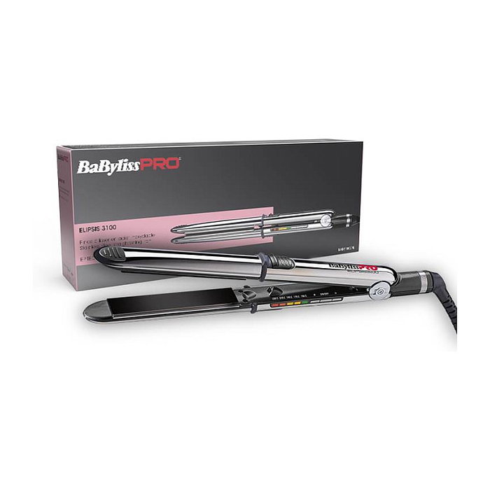 BaByliss BAB3100EPE PRO Plancha de Pelo Elipsis 3100, Color Plata, Temperatura Ajustable 150-230°C, Cable Giratorio 2.7m, Apagado Automático