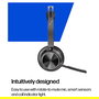 HP Voyager Focus 2 UC Auriculares Inalámbricos Bluetooth Diadema para Oficina/Centro de Llamadas, USB-C/A, Cancelación de Ruido Activo, Negro