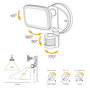 EDM Aplique LED con Sensor Crepuscular y de Movimiento 10W 750LM Luz Día 4000K IP65 Negro Ø12x14x17cm