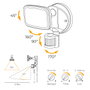 Edm Aplique LED con Sensor Crepuscular y de Movimiento Negro