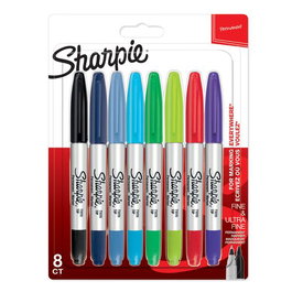 Marcador Permanente Sharpie Twin Tip 2 En 1 Blister De 8