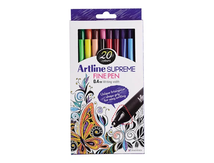 Artline Rotulador EPFS200 Supreme Fine Liner Punta de Fibra 0,4 mm Bolsa 20 Unidades Colores Surtidos