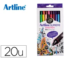 Artline Rotulador EPFS200 Supreme Fine Liner Punta de Fibra 0,4 mm Bolsa 20 Unidades Colores Surtidos