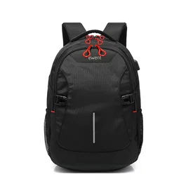 Ewent EW2526 Mochila Portátil hasta 15.6 Pulgadas con Salida USB Carga, Compartimento para Tablet, Panel Acolchado y Correa de Carro - Negro