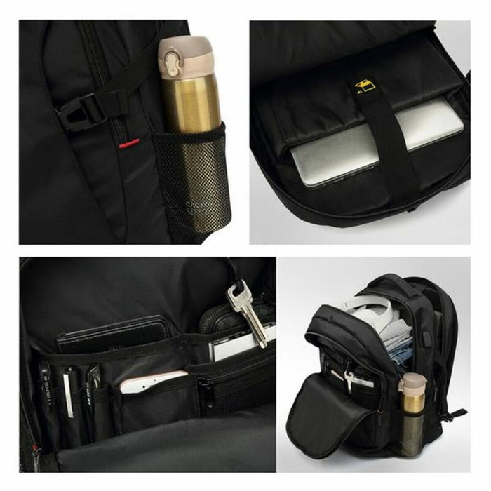 Ewent EW2526 Mochila para portátil de 15,6 pulgadas con salida USB, Negro