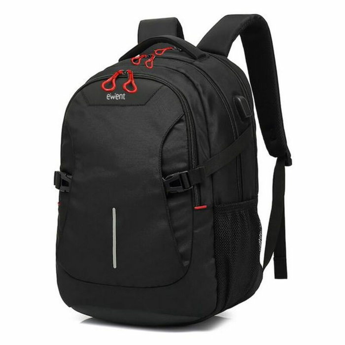 Ewent EW2526 Mochila para portátil de 15,6 pulgadas con salida USB, Negro