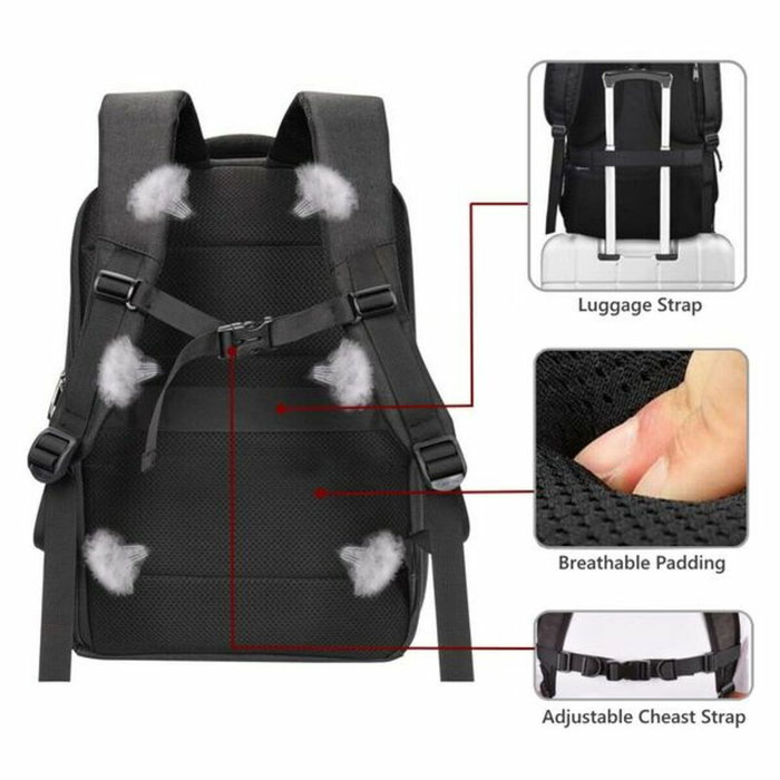 Ewent EW2526 Mochila para portátil de 15,6 pulgadas con salida USB, Negro