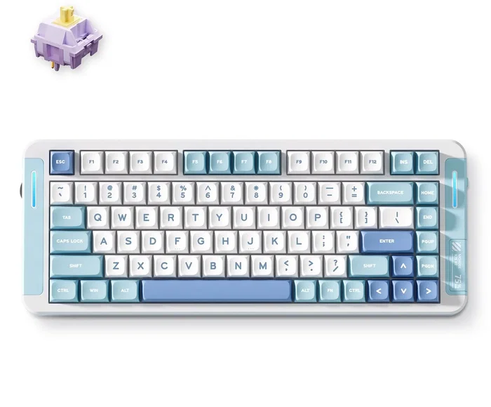 Teclado Mchose MC-X75V2-1 inalámbrico RGB mecánico 83 teclas layout polaco color azul Teclado Mchose MC-X75V2-1 inalámbrico RGB mecánico 83 teclas layout polaco color azul