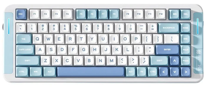 Teclado Mchose MC-X75V2-1 inalámbrico RGB mecánico 83 teclas layout polaco color azul Teclado Mchose MC-X75V2-1 inalámbrico RGB mecánico 83 teclas layout polaco color azul