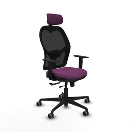 PIQUERAS Y CRESPO Silla de oficina Jorquera con mecanismo Sincro/Traslack Morado y Negro