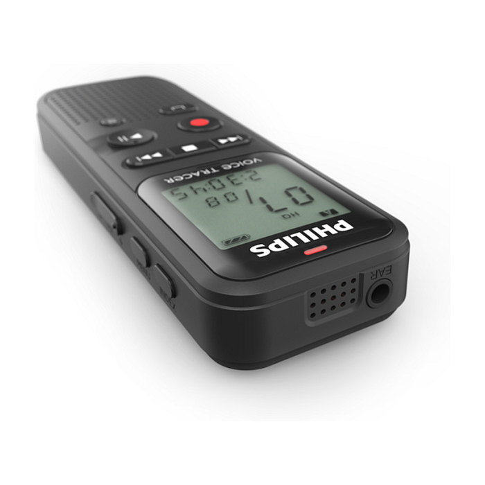 Philips Voice Tracer DVT1160 - Grabadora de voz digital, 8 kHz, rango 750-18000 Hz, compatible Windows/macOS, color Negro