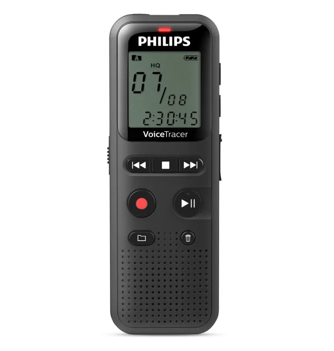 Philips Voice Tracer DVT1160 Grabadora de Voz, Negro, 8 kHz, Windows 10/8/7, macOS