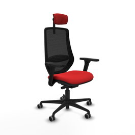 PIQUERAS Y CRESPO Silla de oficina Mardos Rojo/Negro con mecanismo Sincro/Traslack