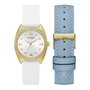 Guess GW0691L2 con correa de silicona blanca y caja dorada