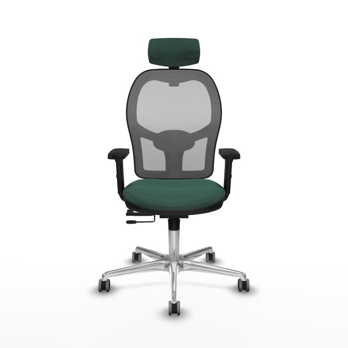 PIQUERAS Y CRESPO Silla de oficina Jorquera con mecanismo Sincro/Traslack, Verde botella y Gris