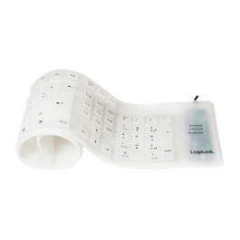 LogiLink Teclado flexible blanco