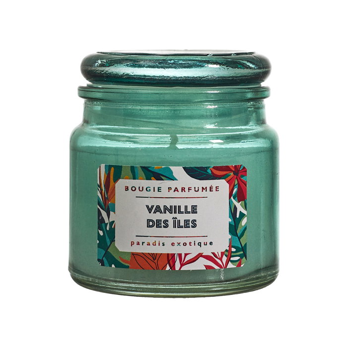 Home Deco Factory Vela Perfumada Paradis Exotiqu en Tarro de Vidrio - Colores Surtidos (Vainilla, Fruta Pasión, Coco, Mora) - 70g, Duración 10h - 6.2x6.8 cm Home Deco Factory Vela Perfumada Paradis Exotiqu en Tarro de Vidrio - Colores Surtidos (Vainilla, Fruta Pasión, Coco, Mora) - 70g, Duración 10h - 6.2x6.8 cm
