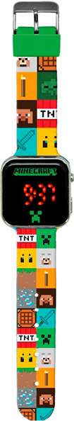 Kids Euroswan Minecraft Reloj Digital LED con Luz y Funciones, 3.5 cm