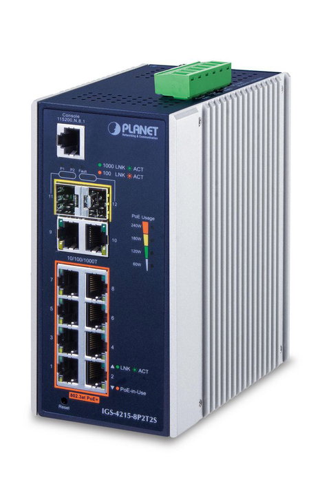 Planet IGS-4215-8P2T2S Switch Gestionable Industrial 8 Puertos PoE Gigabit 2 Puertos Ethernet 2 Puertos SFP Planet IGS-4215-8P2T2S Switch Gestionable Industrial 8 Puertos PoE Gigabit 2 Puertos Ethernet 2 Puertos SFP