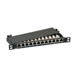 EFB Elektronik Mini-Patchpanel STP 12xRJ45 Cat.6A 0,5HE Gris