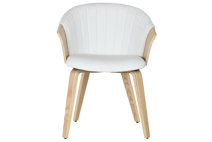DKD Home Decor Silla Scandi Blanco 60 x 57.5 x 75 cm Madera y Poliester