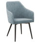 DKD Home Decor Silla de Terciopelo Azul Celeste y Negro