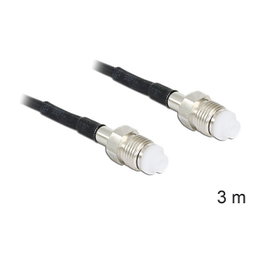 DeLOCK 88594 Cable coaxial RG-174 FME a FME de 3 m, Negro