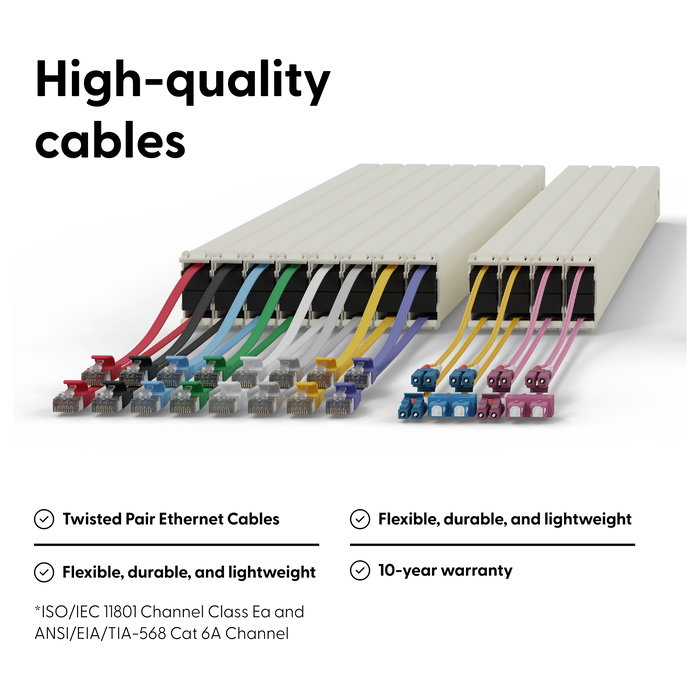 PATCHBOX PATCHBOX.ONE Kit de Armario 30RU/STP (1.8 m) con 24 Cassettes, Cable de Red Patch Cat. 6a U/FTP PoE, PONE30STPVI, Violeta
