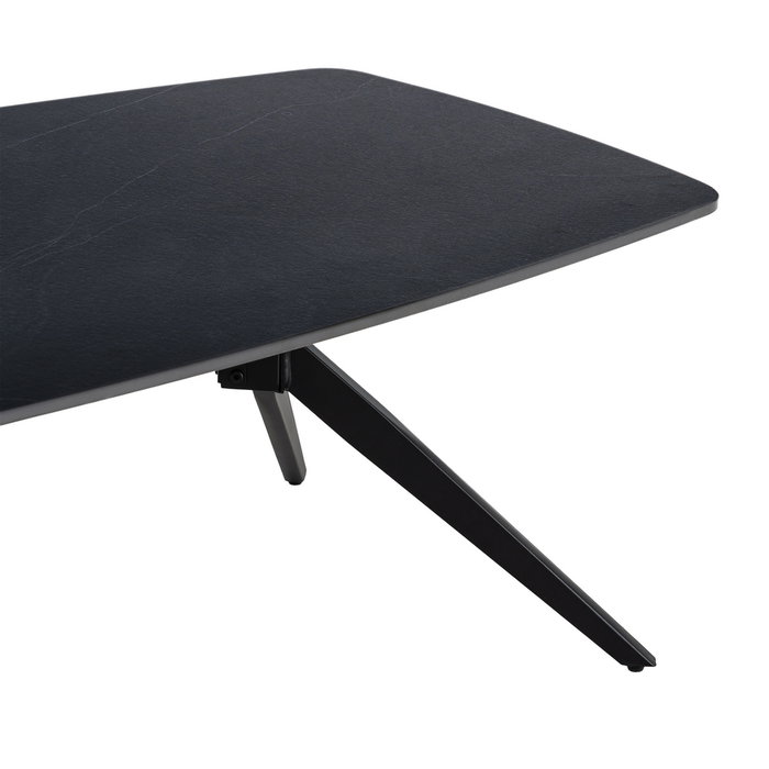 Mesa Centro Negro Piedra Sinterizada 120 X 60 X 42 cm