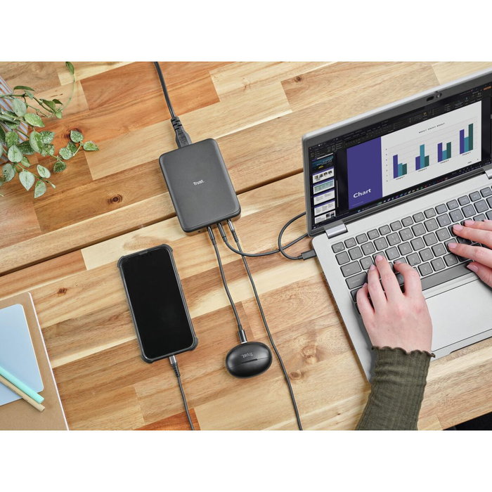 Trust Maxo Cargador de Sobremesa GaN 240 W 4xUSB-C Negro