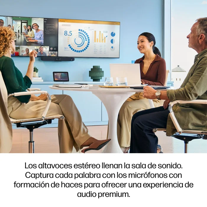 HP Poly Studio V12 USB 4K Videobar Blanco