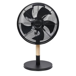 Emerio Fn114499.2 Ventilador de Mesa 30 cm, 35 W, Oscilante, Inclinación Ajustable, 3 Velocidades, Diseño Madera Negra y Metal/Plástico