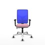 PIQUERAS Y CRESPO Silla de oficina Motilla con mecanismo Sincro/Traslack Rosa y Azul