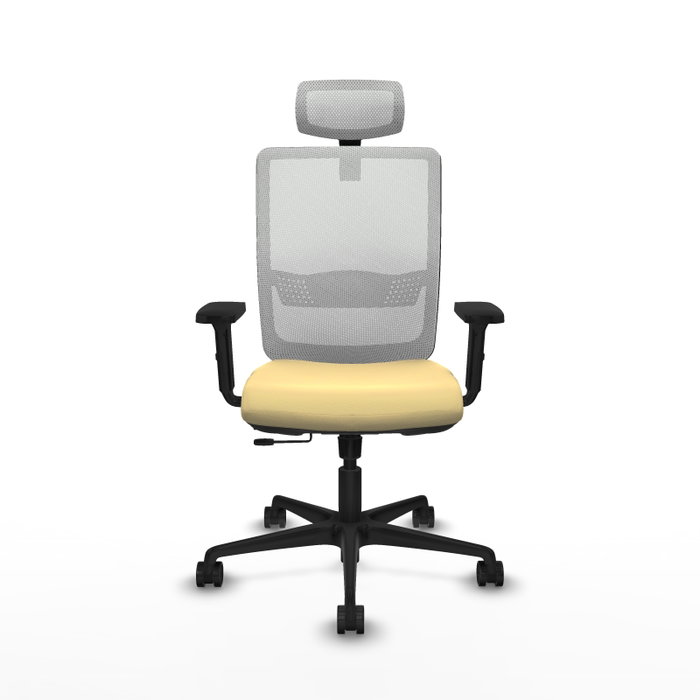PIQUERAS Y CRESPO Silla de oficina Haches con mecanismo Sincro/Traslack Crema y Blanco