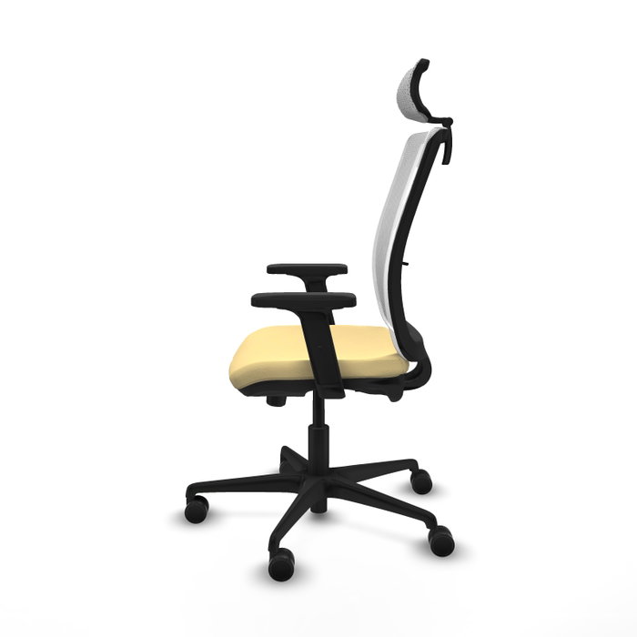 PIQUERAS Y CRESPO Silla de oficina Haches con mecanismo Sincro/Traslack Crema y Blanco