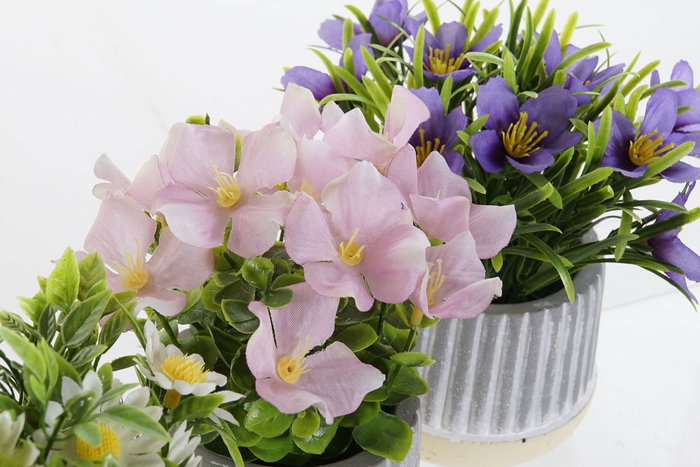 DKD Home Decor Planta Lila Rosa 13 x 15 x 13 cm (12 Unidades)