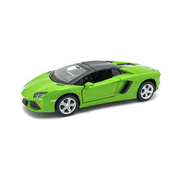 MSZ D00394 Lamborghini Aventador Roadster Coche de Juguete a Escala 1:32 Pullback de Metal Color Verde para Niños +3 Años