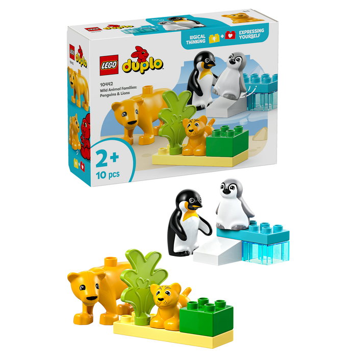 LEGO DUPLO Familias de la Fauna Salvaje: Pingüinos y Leones