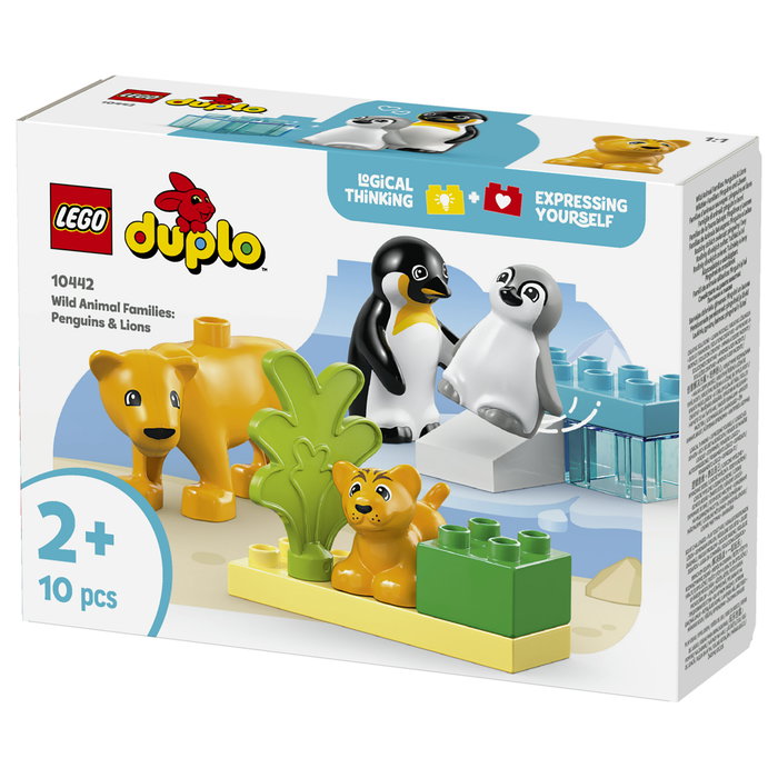LEGO DUPLO Familias de la Fauna Salvaje: Pingüinos y Leones