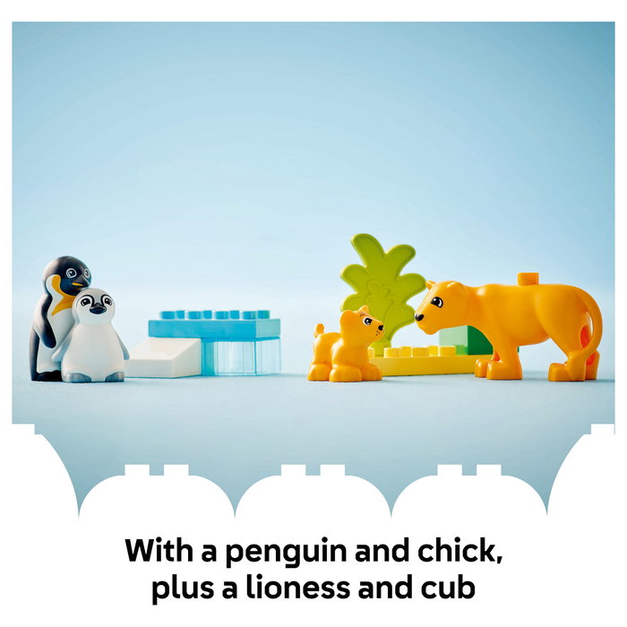 LEGO DUPLO Familias de la Fauna Salvaje: Pingüinos y Leones