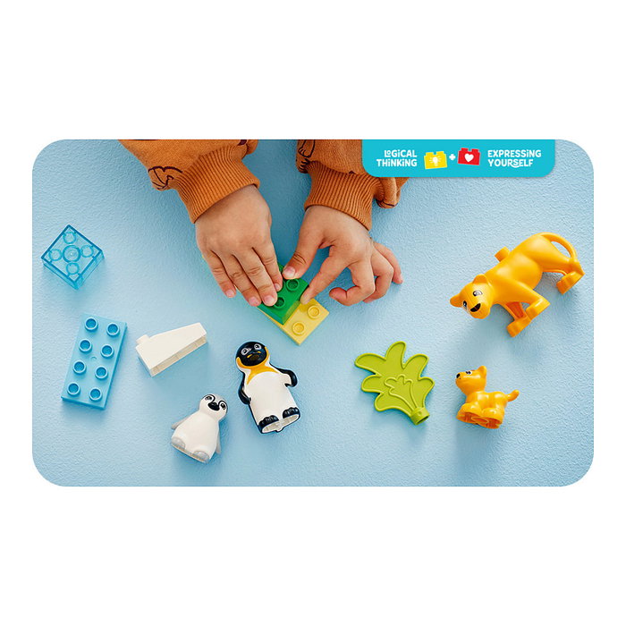 LEGO DUPLO Familias de la Fauna Salvaje: Pingüinos y Leones