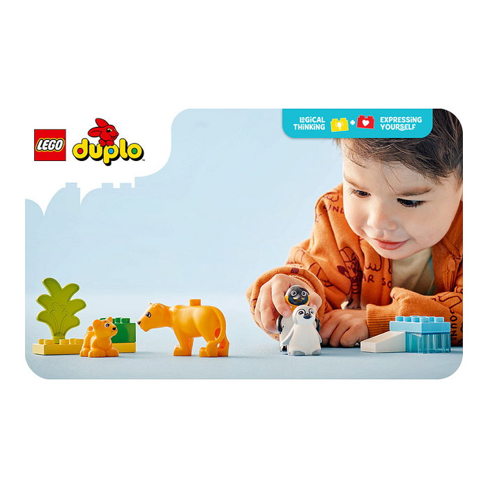 LEGO DUPLO Familias de la Fauna Salvaje: Pingüinos y Leones