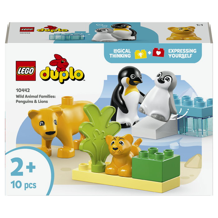 LEGO DUPLO Familias de la Fauna Salvaje: Pingüinos y Leones