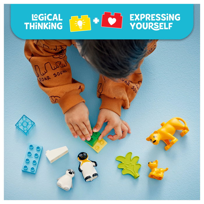 LEGO DUPLO Familias de la Fauna Salvaje: Pingüinos y Leones