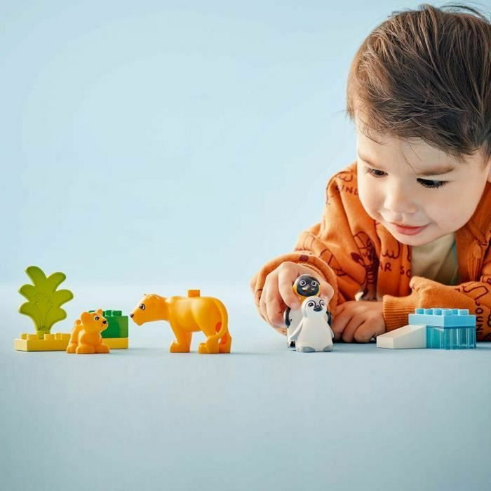 LEGO DUPLO Familias de la Fauna Salvaje: Pingüinos y Leones