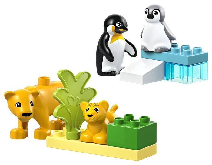 LEGO DUPLO Familias de la Fauna Salvaje: Pingüinos y Leones